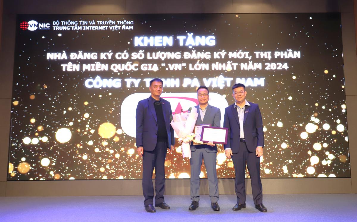 Nhà đăng ký có số lượng đăng ký mới, thị phần tên miền quốc gia ".vn"  lớn nhất năm 2024: Công ty TNHH PA Việt Nam